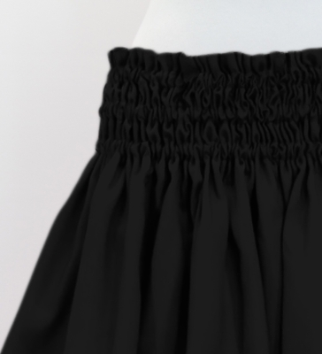 Hula Solid Shantung Pa'u Skirt / Luxury Collection / Black / J3177bk