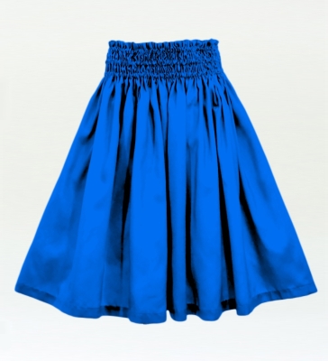 Hula Solid Shantung Pa'u Skirt / Luxury Collection / Blue / J3177bl