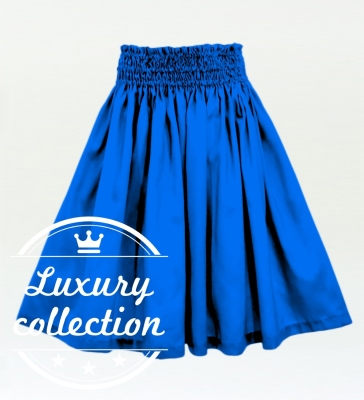 Hula Solid Shantung Pa'u Skirt / Luxury Collection / Blue / J3177bl
