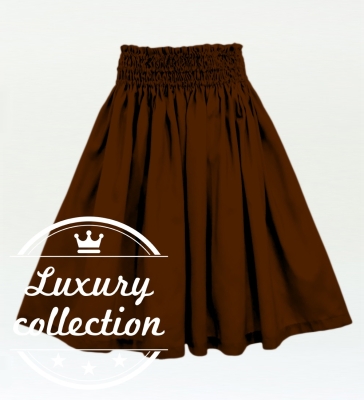 Hula Solid Shantung Pa'u Skirt / Luxury Collection / Brown / J3177br