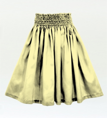 Hula Solid Shantung Pa'u Skirt / Luxury Collection / Cream / J3177cr