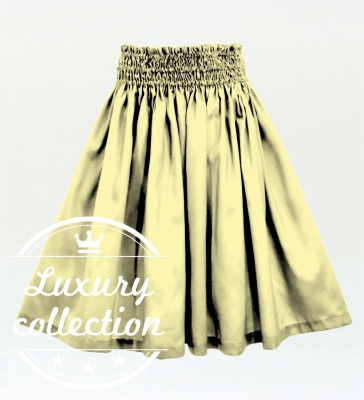 Hula Solid Shantung Pa'u Skirt / Luxury Collection / Cream / J3177cr