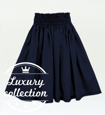 Hula Solid Shantung Pa'u Skirt / Luxury Collection / Dark Blue / J3177dbl
