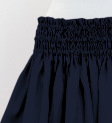 Hula Solid Shantung Pa'u Skirt / Luxury Collection / Dark Blue / J3177dbl