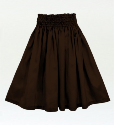Hula Solid Shantung Pa'u Skirt / Luxury Collection / Dark Brown / J3177dbr
