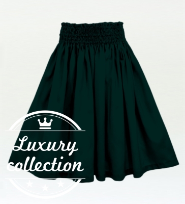 Hula Solid Shantung Pa'u Skirt / Luxury Collection / Dark Green / J3177dgr