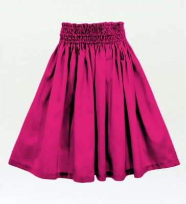 Hula Solid Shantung Pa'u Skirt / Luxury Collection / Dark Pink / J3177dpi
