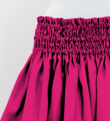 Hula Solid Shantung Pa'u Skirt / Luxury Collection / Dark Pink / J3177dpi