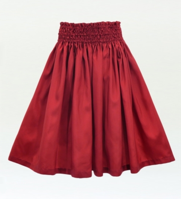 Hula Solid Shantung Pa'u Skirt / Luxury Collection / Dark Red 2 / J3177drd2