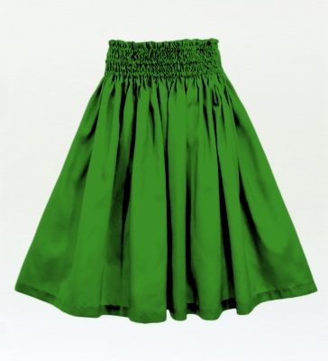 Hula Solid Shantung Pa'u Skirt / Luxury Collection / Emerald Green / J3177egr