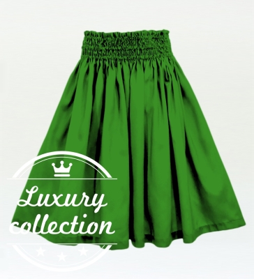 Hula Solid Shantung Pa'u Skirt / Luxury Collection / Emerald Green / J3177egr