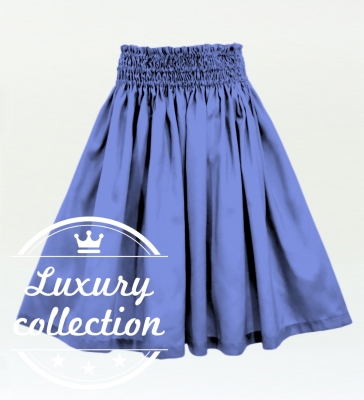 Hula Solid Shantung Pa'u Skirt / Luxury Collection / Marine Blue / J3177mbl