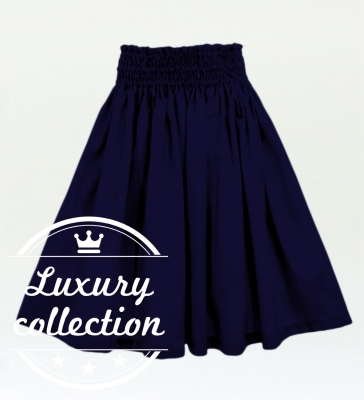 Hula Solid Shantung Pa'u Skirt / Luxury Collection / Navy / J3177nv