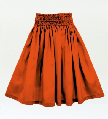 Hula Solid Shantung Pa'u Skirt / Luxury Collection / Orange / J3177or