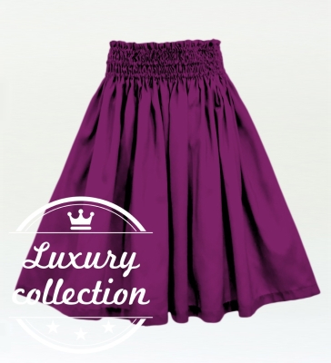 Hula Solid Shantung Pa'u Skirt / Luxury Collection / Red Purple / J3177rdpu