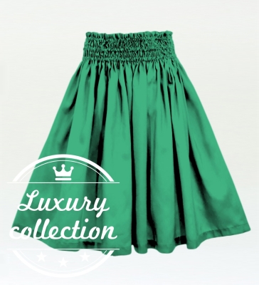 Hula Solid Shantung Pa'u Skirt / Luxury Collection / Turquoise Blue / J3177tbl