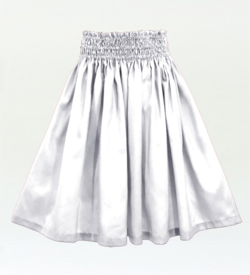 Hula Solid Shantung Pa'u Skirt / Luxury Collection / White / J3177wh