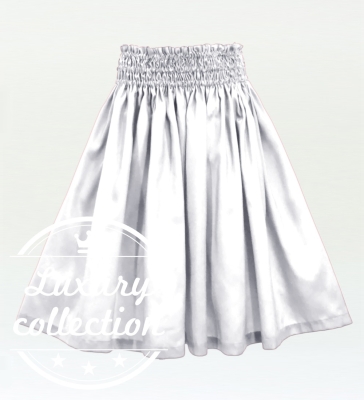 Hula Solid Shantung Pa'u Skirt / Luxury Collection / White / J3177wh