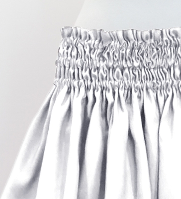 Hula Solid Shantung Pa'u Skirt / Luxury Collection / White / J3177wh