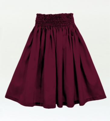 Hula Solid Shantung Pa'u Skirt / Luxury Collection / Wine / J3177wi