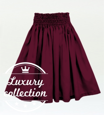 Hula Solid Shantung Pa'u Skirt / Luxury Collection / Wine / J3177wi
