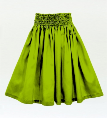 Hula Solid Shantung Pa'u Skirt / Luxury Collection / Yellow Green / J3177yegr