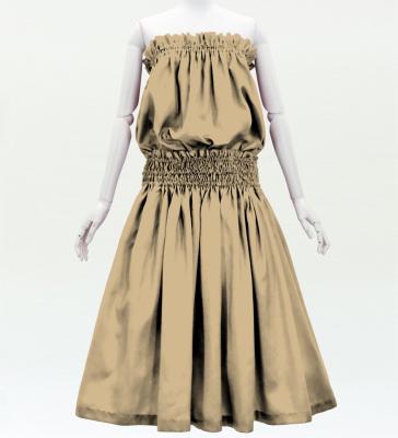 Hula Solid Blouse & Pa'u Set-Up / Luxury Collection / Beige / J3178be