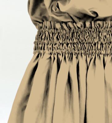 Hula Solid Blouse & Pa'u Set-Up / Luxury Collection / Beige / J3178be