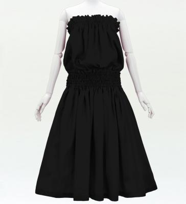 Hula Solid Blouse & Pa'u Set-Up / Luxury Collection / Black / J3178bk