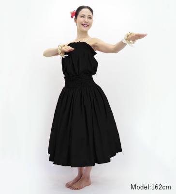 Hula Solid Blouse & Pa'u Set-Up / Luxury Collection / Black / J3178bk