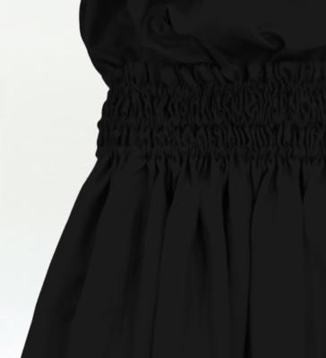 Hula Solid Blouse & Pa'u Set-Up / Luxury Collection / Black / J3178bk