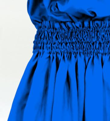 Hula Solid Blouse & Pa'u Set-Up / Luxury Collection / Blue / J3178bl
