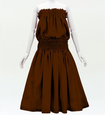 Hula Solid Blouse & Pa'u Set-Up / Luxury Collection / Brown / J3178br