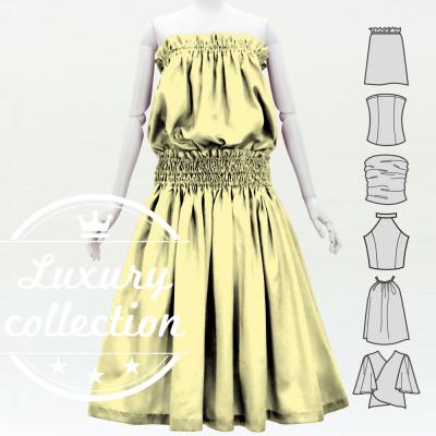 Hula Solid Blouse & Pa'u Set-Up / Luxury Collection / Cream / J3178cr