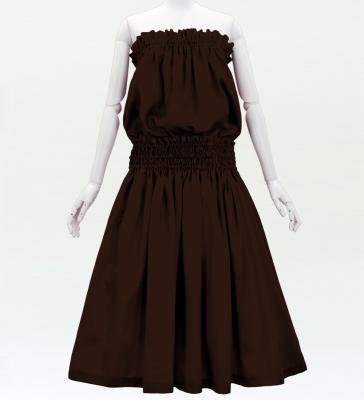 Hula Solid Blouse & Pa'u Set-Up / Luxury Collection /  Dark Brown / J3178dbr