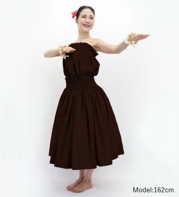 Hula Solid Blouse & Pa'u Set-Up / Luxury Collection /  Dark Brown / J3178dbr