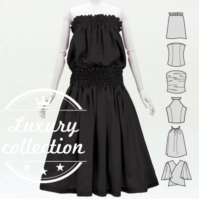 Hula Solid Blouse & Pa'u Set-Up / Luxury Collection / Dark Gray / J3178dgy