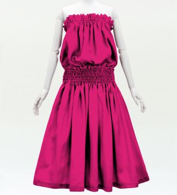 Hula Solid Blouse & Pa'u Set-Up / Luxury Collection / Dark Pink / J3178dpi