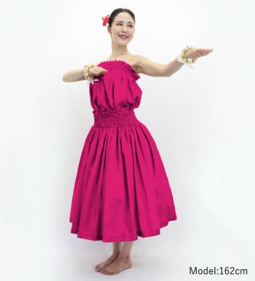 Hula Solid Blouse & Pa'u Set-Up / Luxury Collection / Dark Pink / J3178dpi