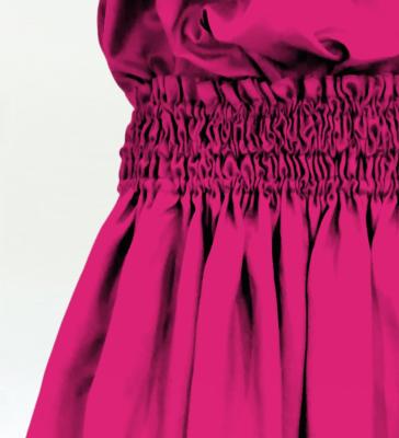 Hula Solid Blouse & Pa'u Set-Up / Luxury Collection / Dark Pink / J3178dpi
