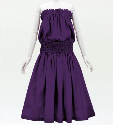 Hula Solid Blouse & Pa'u Set-Up / Luxury Collection / Dark Purple / J3178dpu