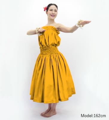 Hula Solid Blouse & Pa'u Set-Up / Luxury Collection / Dark Yellow / J3178dye