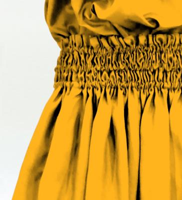Hula Solid Blouse & Pa'u Set-Up / Luxury Collection / Dark Yellow / J3178dye