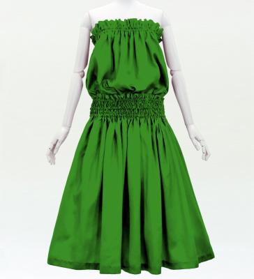 Hula Solid Blouse & Pa'u Set-Up / Luxury Collection / Emerald Green / J3178egr