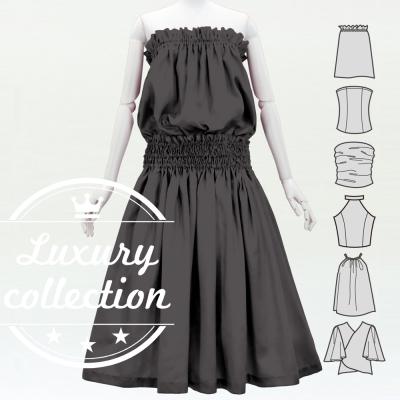 Hula Solid Blouse & Pa'u Set-Up / Luxury Collection / Gray / J3178gy
