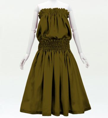 Hula Solid Blouse & Pa'u Set-Up / Luxury Collection / Khaki / J3178ka