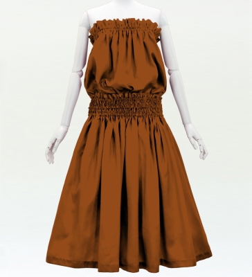Hula Solid Blouse & Pa'u Set-Up / Luxury Collection / Light Brown / J3178lbr