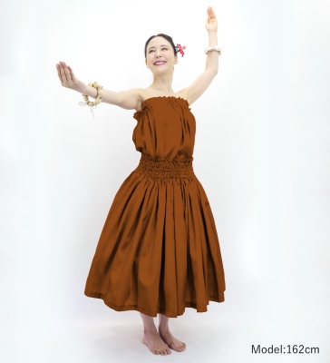 Hula Solid Blouse & Pa'u Set-Up / Luxury Collection / Light Brown / J3178lbr