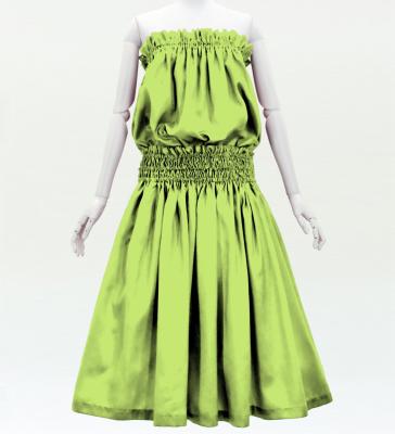 Hula Solid Blouse & Pa'u Set-Up / Luxury Collection / Yellow Brown / Light Green / J3178lgr