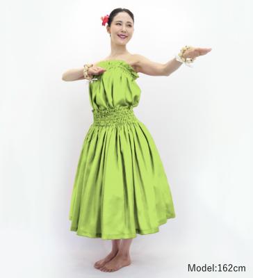 Hula Solid Blouse & Pa'u Set-Up / Luxury Collection / Yellow Brown / Light Green / J3178lgr